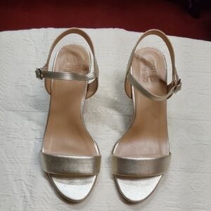 Metallic Gold Women's Ankle Strap Sandals